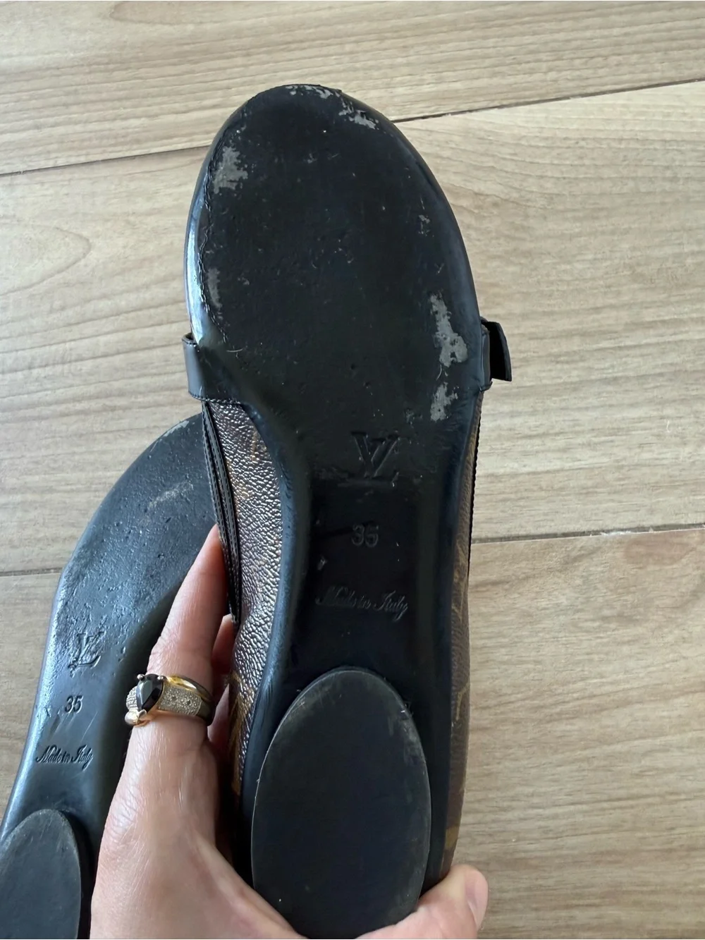 Louis Vuitton Brown Monogram Mary Jane Ballerina Flats Quiet Luxury Parisian
